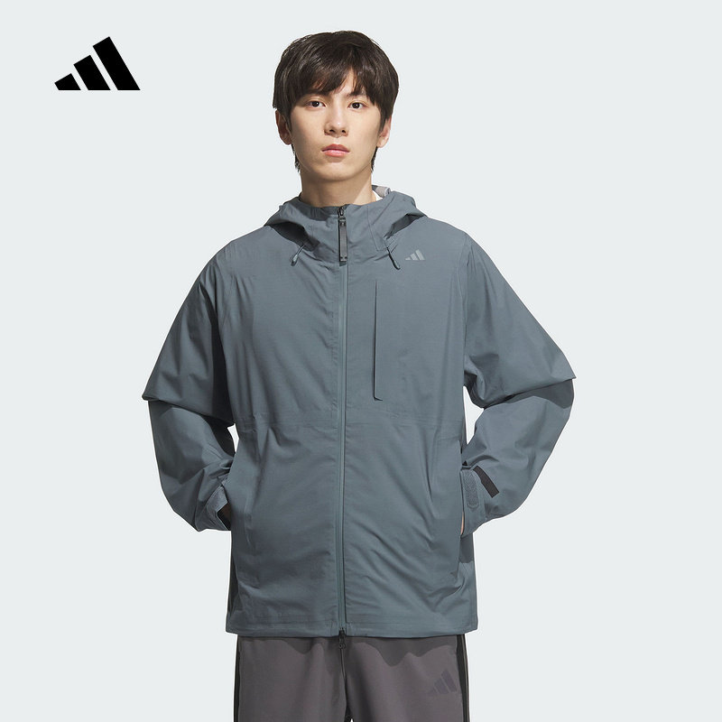 25新款adidas阿迪达斯男武宗系列拒水运动休闲连帽夹克外套KB7319