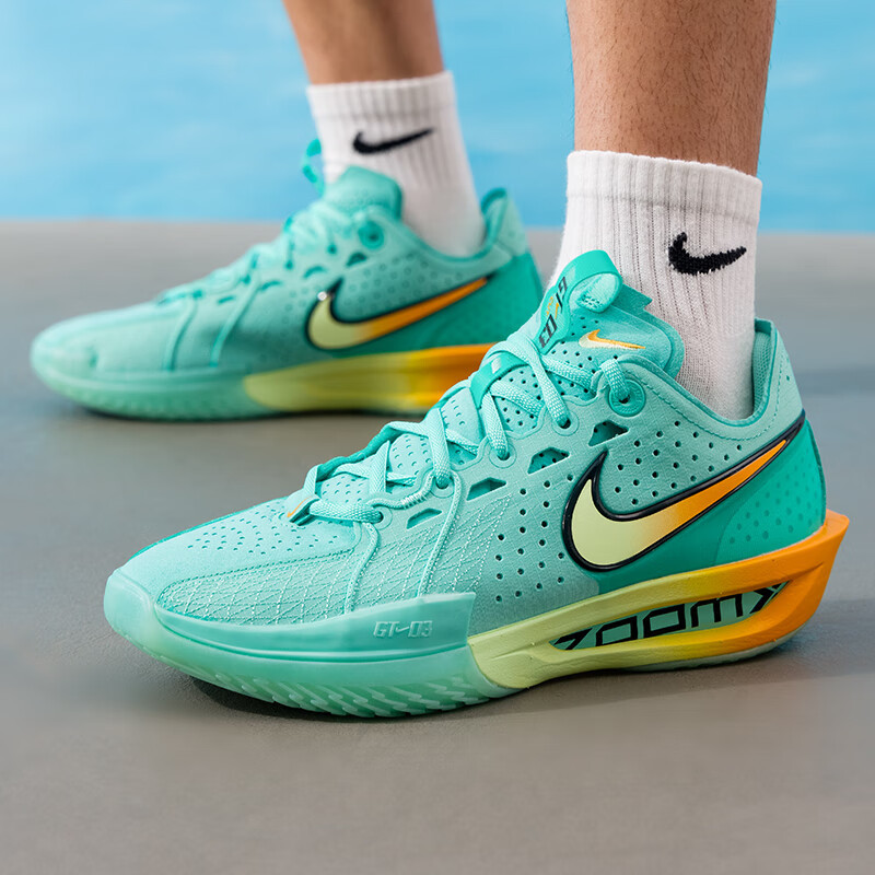 NIKE耐克男鞋新款AIR ZOOM G.T. CUT 3白红缓震实战篮球鞋 DV2918
