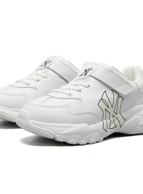 24新款MLB儿童运动鞋男女童NY魔术贴轻便老爹鞋休闲鞋7ASHJ014N