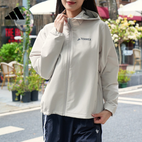 阿迪达斯梭织透湿运动女夹克外套