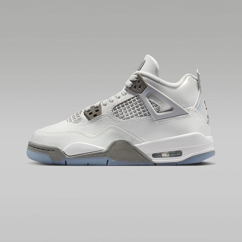 25冬季新款JORDAN耐克灰白AJ4复刻休闲鞋高帮大童运动鞋HV4401