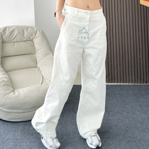 Nike耐克女运动工装阔腿直筒长裤