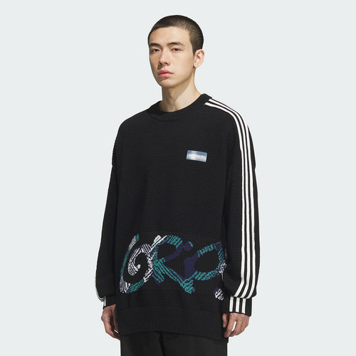 阿迪达斯三叶草男子运动圆领毛衣