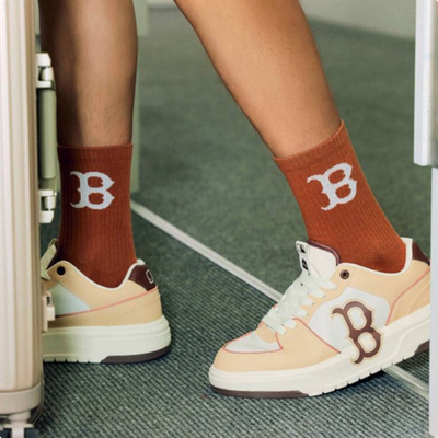 MLB复古老花满印高筒袜运动袜