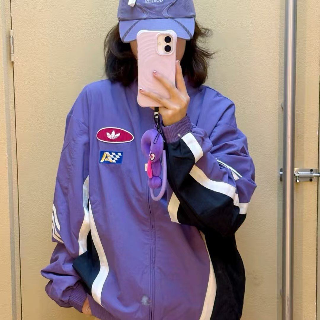 阿迪达斯三叶草机车男女短款外套
