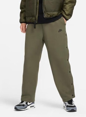 Nike耐克TECH FLEECE男宽松版型按扣长裤卫裤耐磨休闲针织FB8015