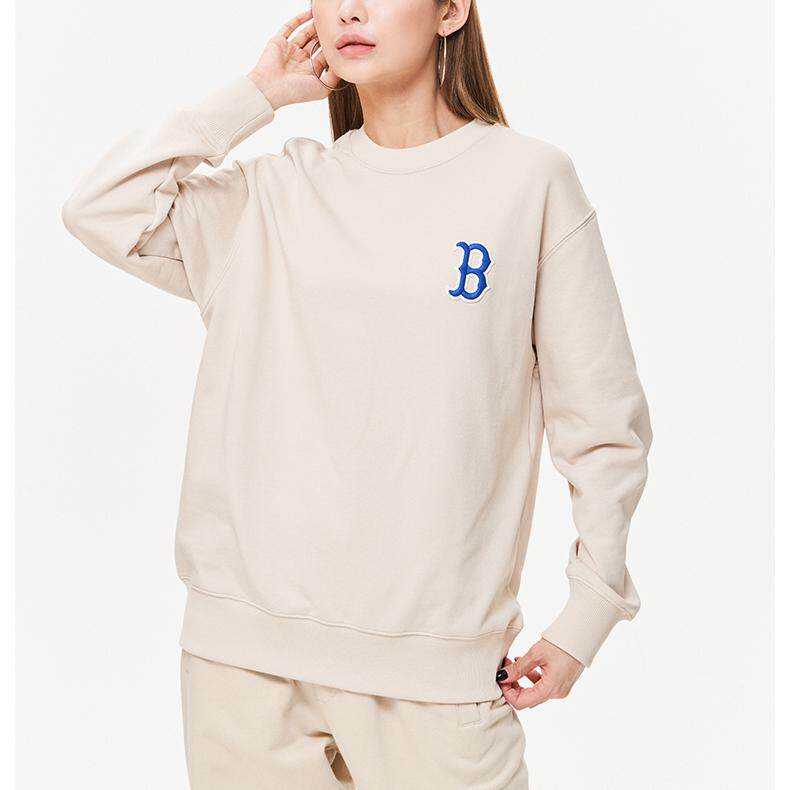 MLB卫衣男女学院风运动服后背大标老花NY长袖休闲套头衫3AMTM0831