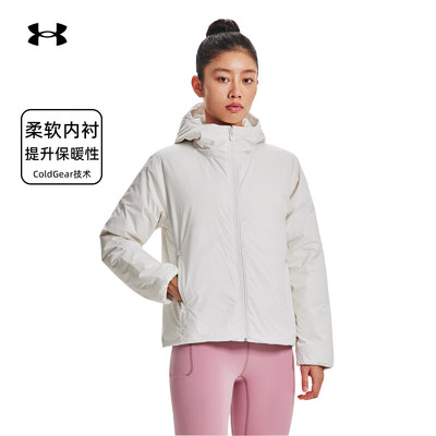 UA安德玛女子短款连帽运动羽绒服