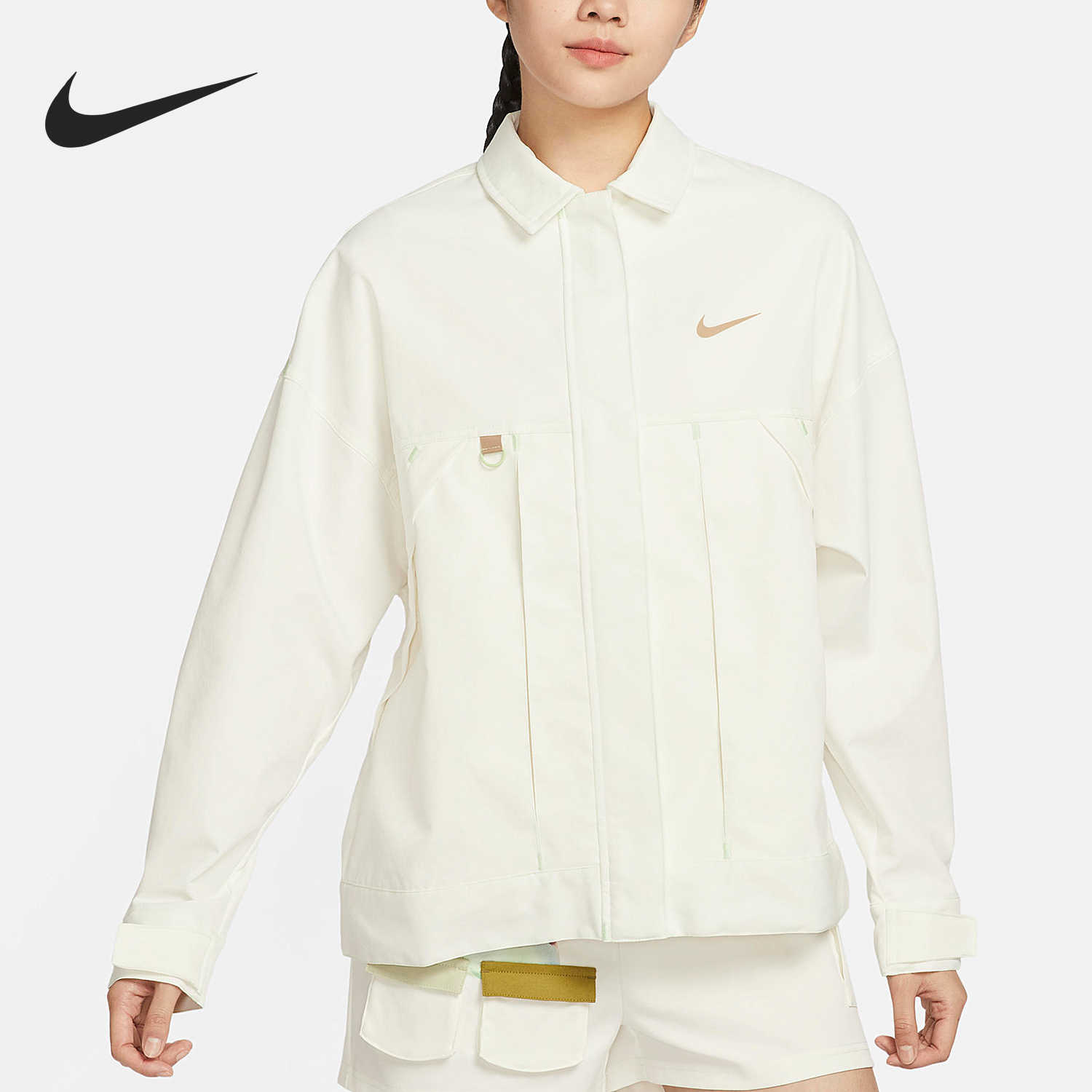 24新款Nike耐克夹克女士运动休闲时尚百搭机能工装翻领外套HF6179