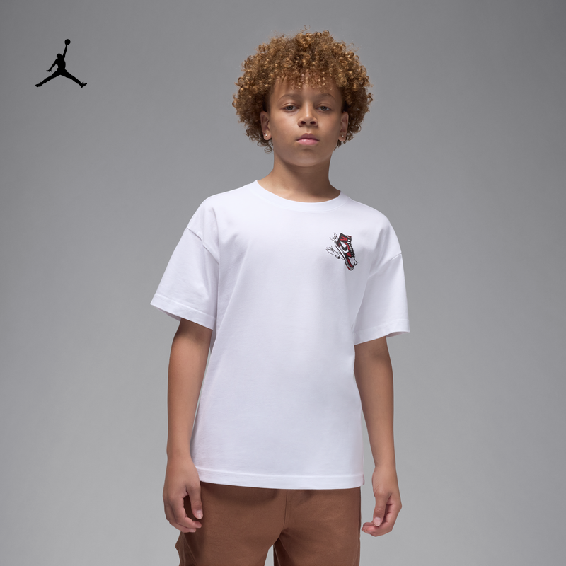2025秋季新款JORDAN耐克乔丹大童纯棉T恤男童半袖圆领柔软 IO2294,运动服/休闲服装,运动T恤,淘宝优惠券,粉丝福利购,淘宝优惠卷