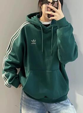 adidas阿迪达斯三叶草男运动三条纹连帽卫衣套头衫JP1070/JC6251