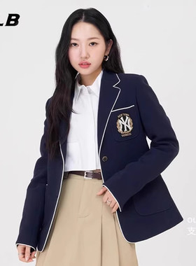 MLB女NY学院风徽章休闲外套西装