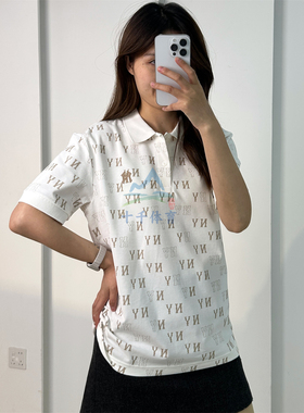 26新款MLB情侣短袖男女NY复古老花凉感POLO衫休闲T恤3APQM0263