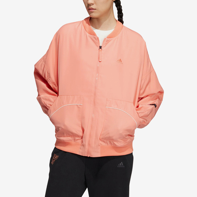 阿迪达斯加绒保暖连帽运动夹克女