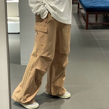 阿迪达斯三叶草男女宽松工装长裤阔腿梭织休闲裤伞兵裤KD0950