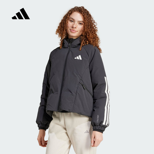 阿迪达斯冬季女短款羽绒夹克外套