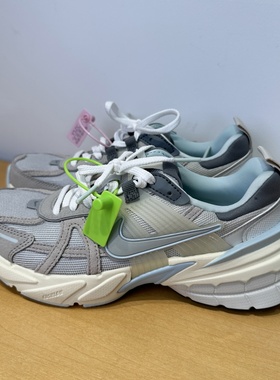 Nike耐克新款男女V2K RUN白灰蓝低帮复古厚底老爹鞋慢跑鞋FZ3596
