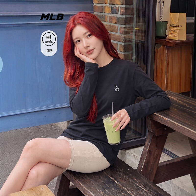MLB男女款凉感休闲宽松长袖T恤