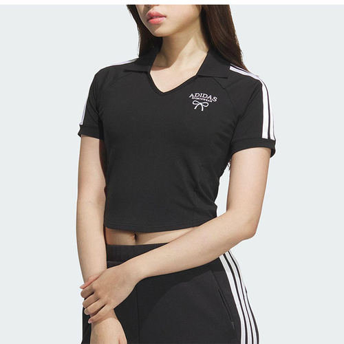 阿迪达斯新款三叶草短袖POLO衫女