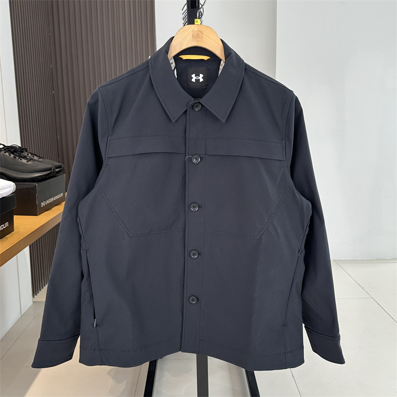 UA安德玛2025春夏新款男子休闲运动翻领上衣外套梭织夹克 1390261