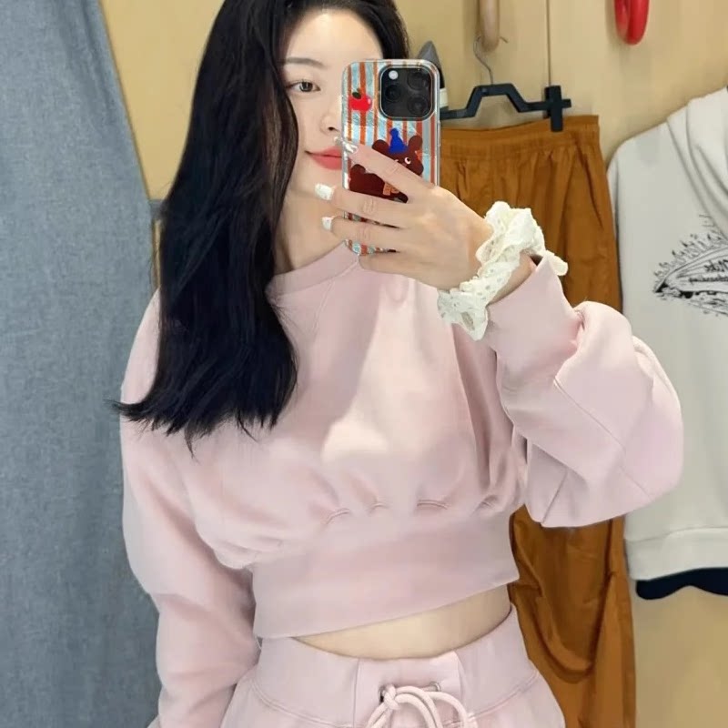耐克女子加绒短款运动衫拼接卫衣