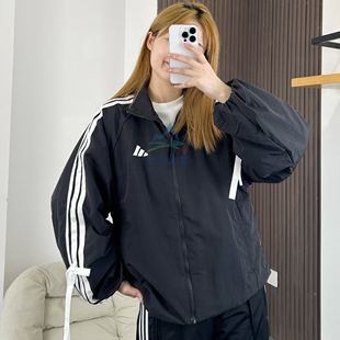 阿迪达斯女子蝴蝶结三条纹立领夹克外套KT5003 KB0086 JY5651