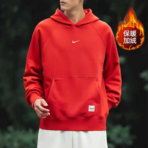 Nike耐克男子加绒连帽卫衣套头衫