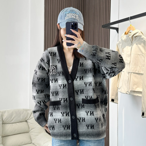 MLB针织开衫男女NY渐变老花外套