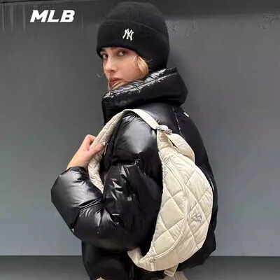MLB男女纯色反光腰包运动背包