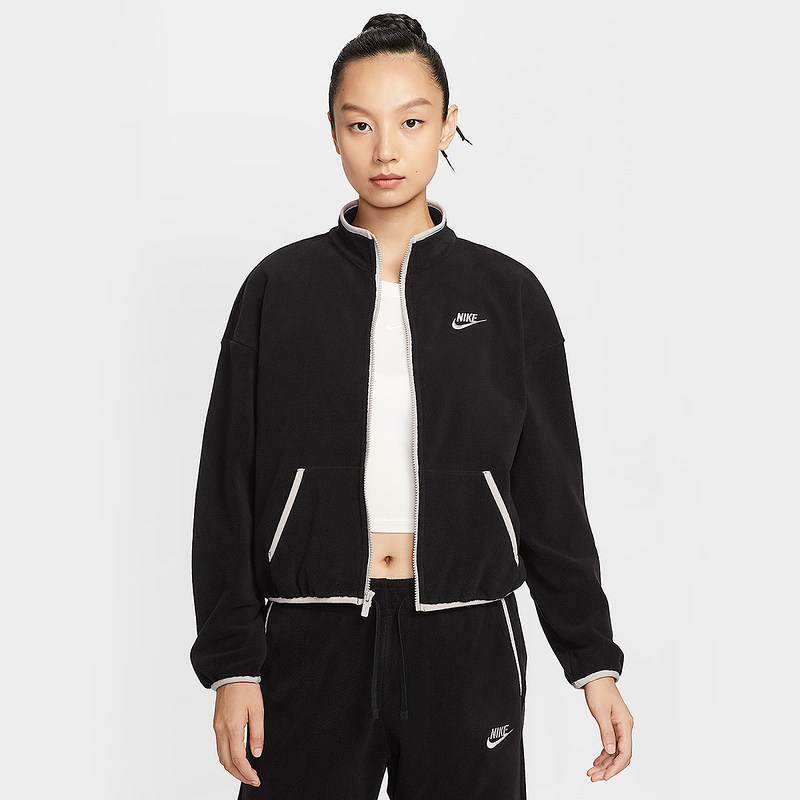 NIKE耐克抓绒衣女25新款宽松保暖立领健身运动休闲夹克外套HV2731