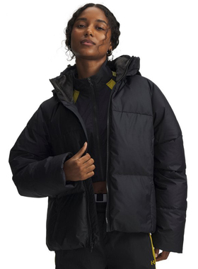 UA安德玛热冬系列女700蓬休闲短款连帽鸭绒保暖运动羽绒服6001001