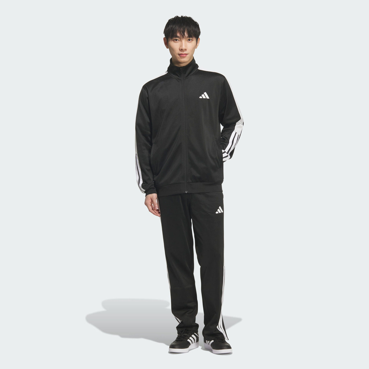 25冬季新款adidas阿迪达斯轻运动男子休闲长袖外套长款套装KC6977