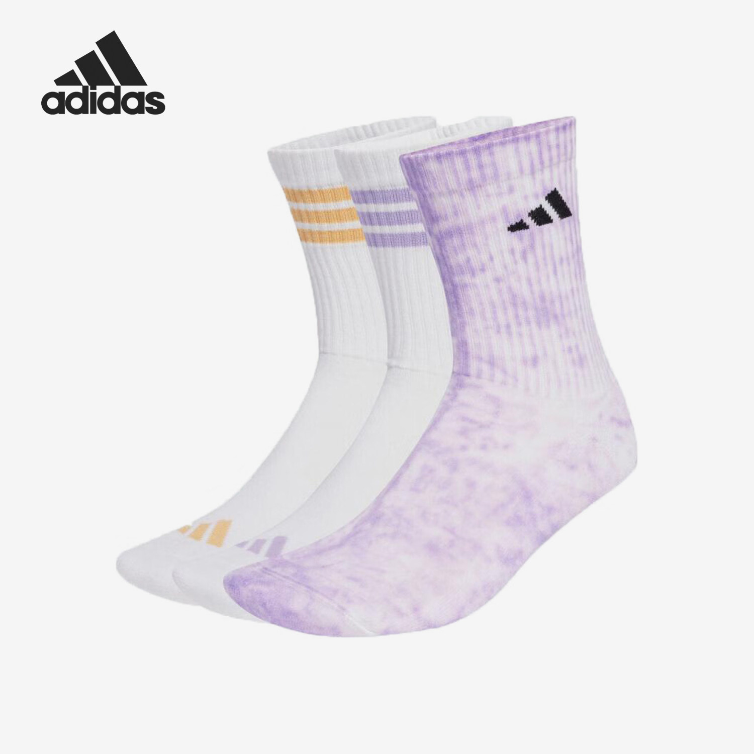 25秋季新款Adidas阿迪达斯女士休闲针织中筒袜三双装运动袜KA8092