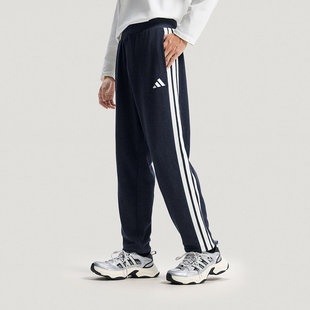 Adidas阿迪达斯男子针织运动裤三条杠直筒阔腿长裤KR2523/KR2524