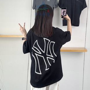 MLB25男女款 T恤3ATSB6053 春夏情侣大标宽松休闲运动透气上衣短袖