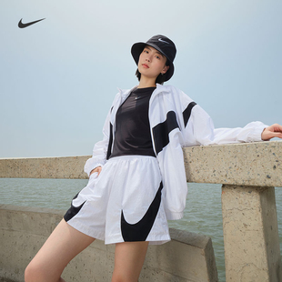 透气拼接网眼运动裤 NIKE耐克女子宽松中腰短裤 HV2360 新款 25秋季