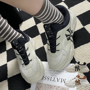 MLB大童鞋子男女2024春季新款运动鞋潮流时尚厚底休闲鞋7ASHJM43N