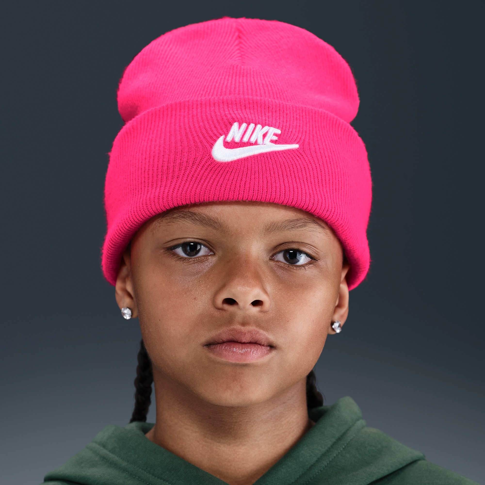 NIKE耐克大童针织帽刺绣毛线帽
