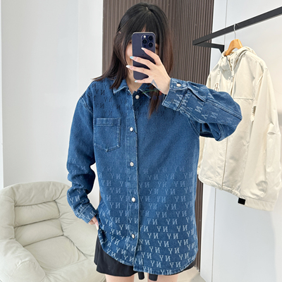 MLB外套男女NY渐变老花牛仔夹克