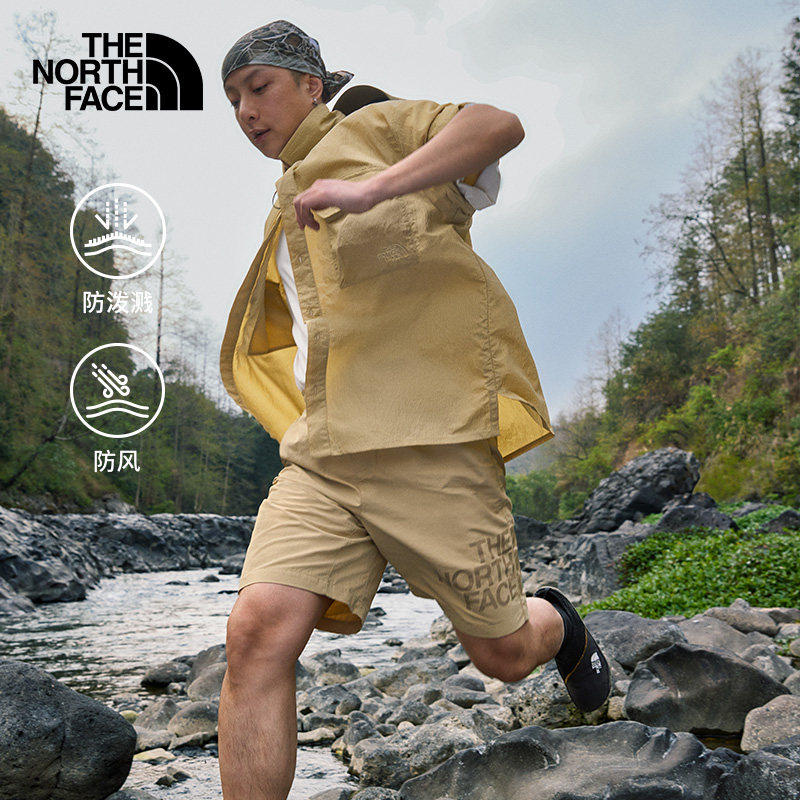 The North Face北面短袖男子衬衫M66防风防泼水户外工装外套8C0W