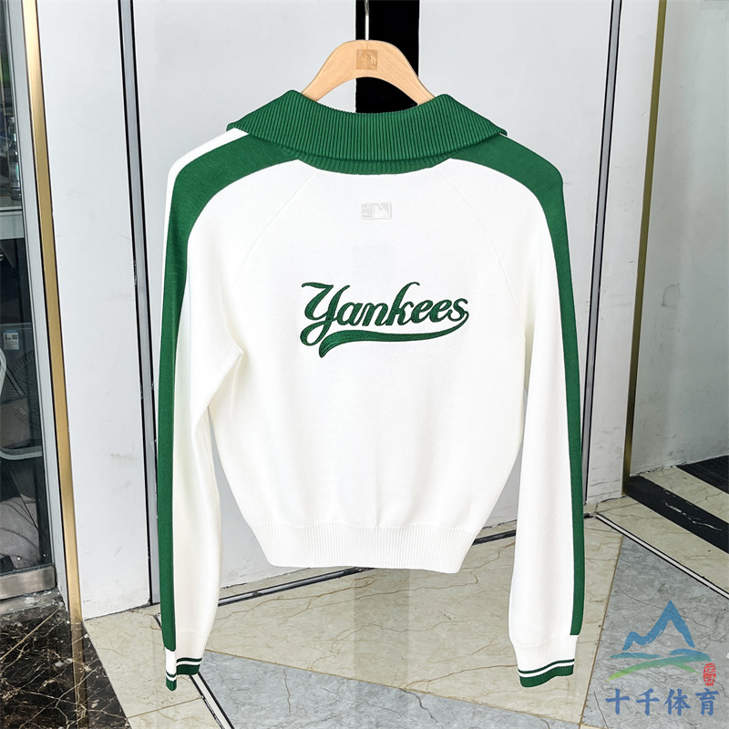 MLB半拉链舒适针织毛衣套头衫女