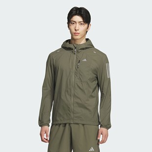 Adidas阿迪达斯男防风衣保暖跑步运动连帽夹克外套KH3754 KH3755