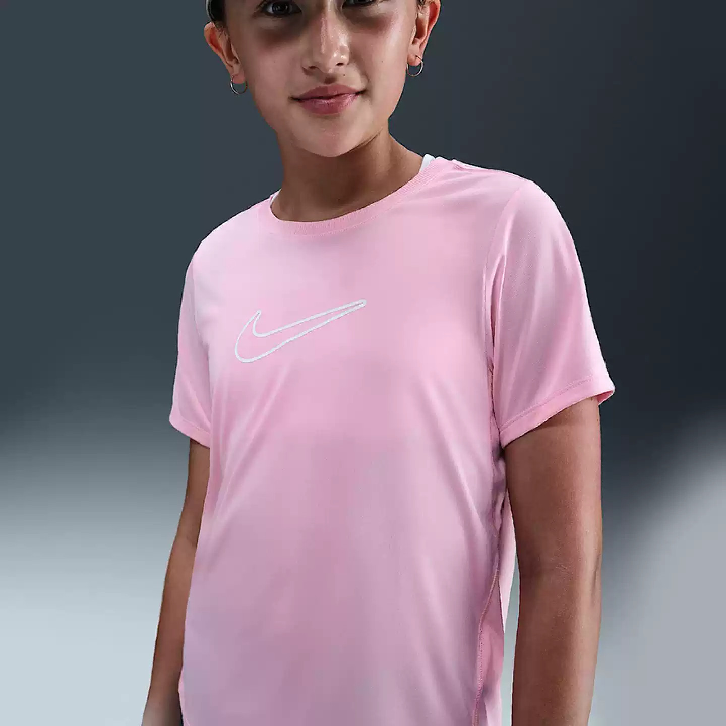 NIKE耐克男女童装短袖25夏季透气圆领粉色时尚运动休闲T恤 FZ5600