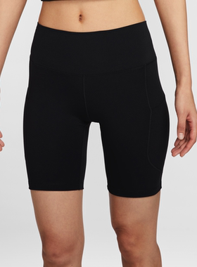 25夏季新款NIKE耐克ONE女速干紧身裤高腰口袋骑行针织短裤FZ6759