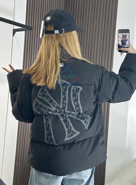 MLB羽绒服男女25新款NY大标老花鹅绒保暖立领运动外套3ADJM1256