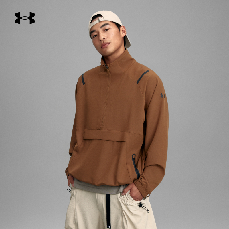 安德玛UA男子运动休闲半拉链卫衣