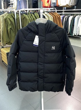 秋冬新款MLB羽绒服男女款NY学院风运动休闲保暖连帽外套3ADJB2036