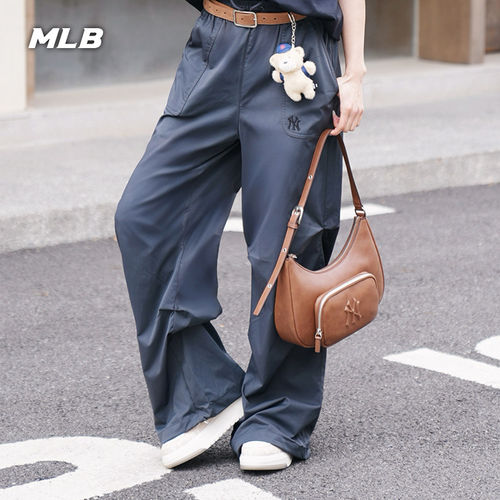 MLB女NY刺绣降落伞阔腿运动长裤