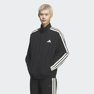adidas阿迪达斯男三条杠速干透气运动健身夹克外套KR2520/KR2521
