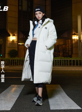 24年新款MLB情侣羽绒服男女NY长款鹅绒防水保暖棉羽外套3ADJB2146